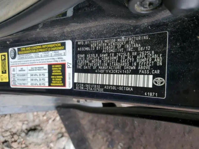 2012 TOYOTA CAMRY BASE  