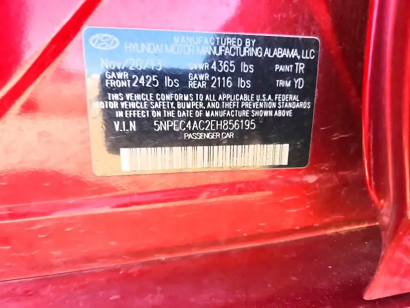 2014 HYUNDAI SONATA   