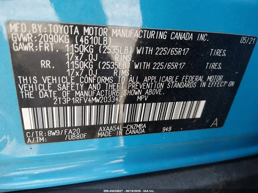 2021 TOYOTA RAV4 XLE