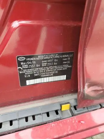 2016 HYUNDAI SONATA SE  