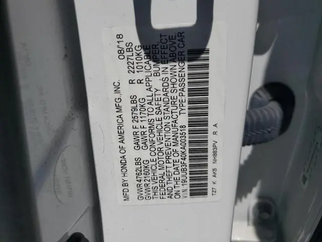 2019 ACURA TLX TECHNOLOGY  