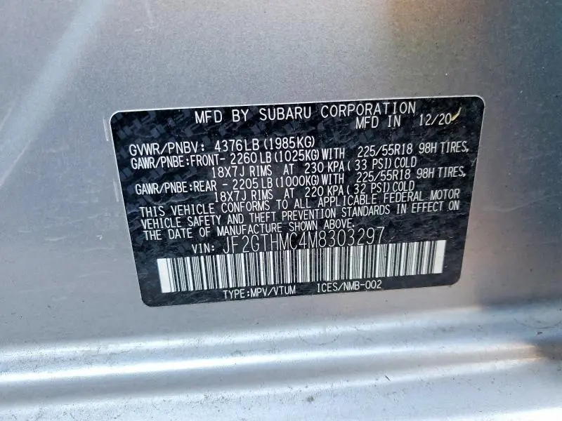 2021 SUBARU CROSSTREK LIMITED  