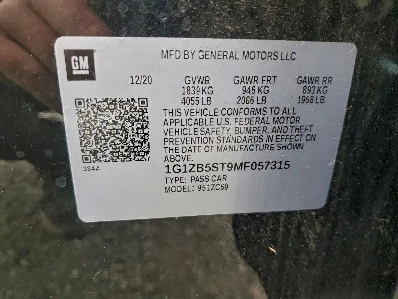 2021 CHEVROLET MALIBU LS  