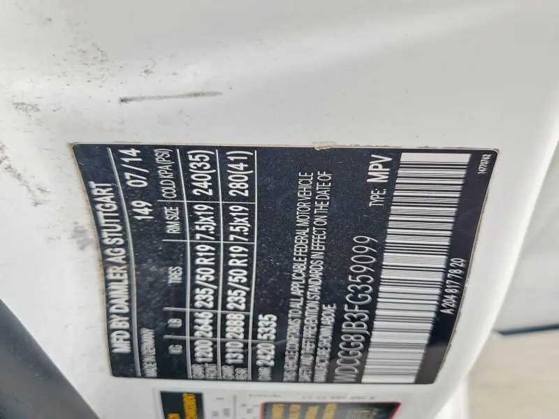 2015 MERCEDES-BENZ GLK 350 4MATIC  