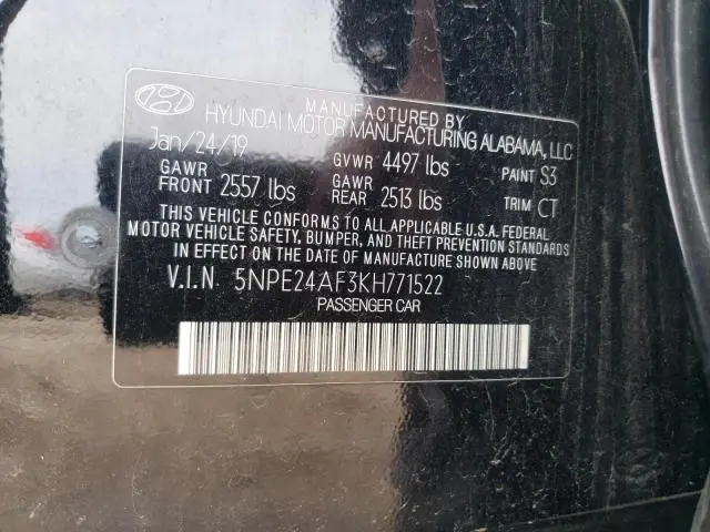 2019 HYUNDAI SONATA SE