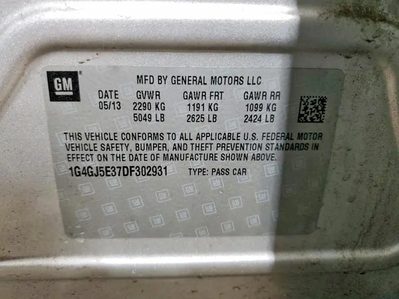 2013 BUICK LACROSSE TOURING  