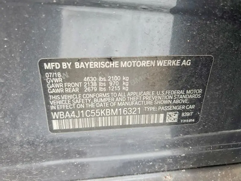 2019 BMW 430I GRAN COUPE  