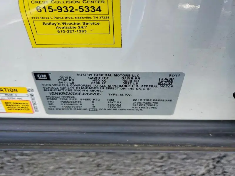 2014 CHEVROLET TRAVERSE LT  