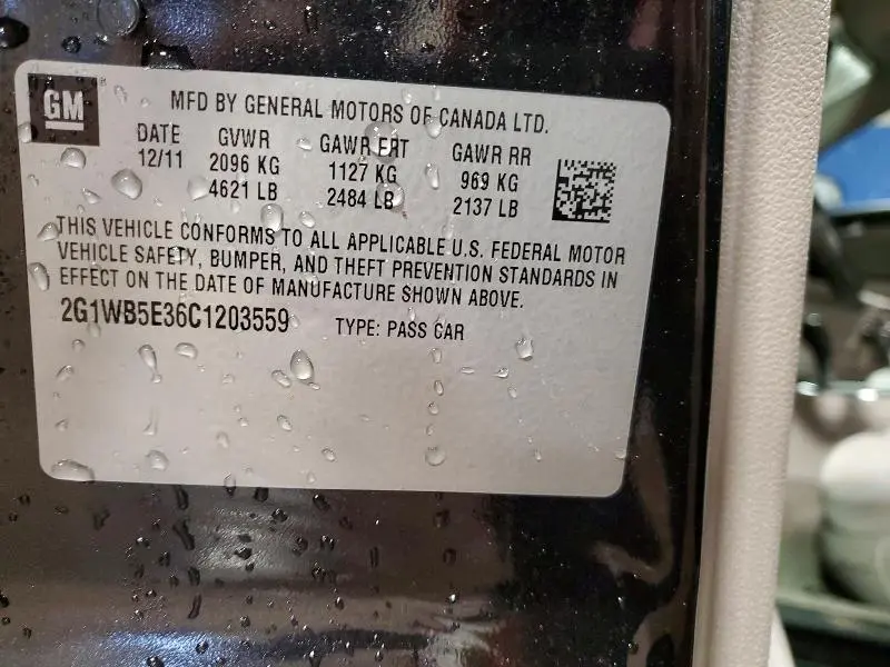 2012 CHEVROLET IMPALA LT  