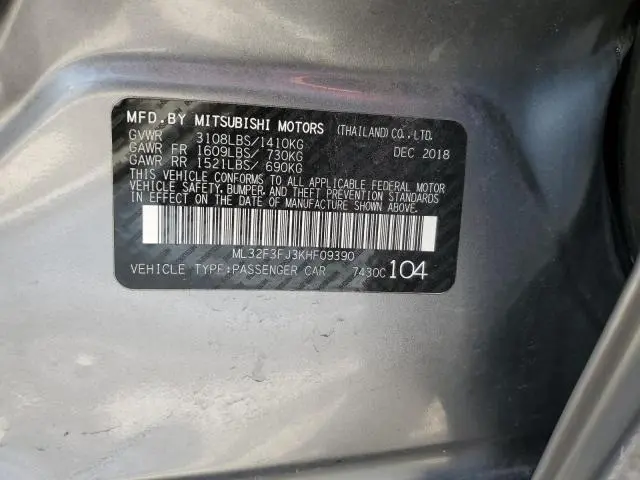 2019 MITSUBISHI MIRAGE G4 ES  