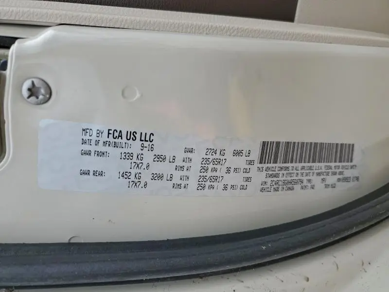 2017 CHRYSLER PACIFICA TOURING L  