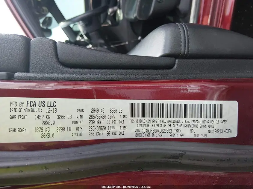 2019 JEEP GRAND CHEROKEE LIMITED X 4X4