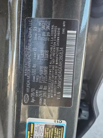 2010 HYUNDAI SANTA FE SE  