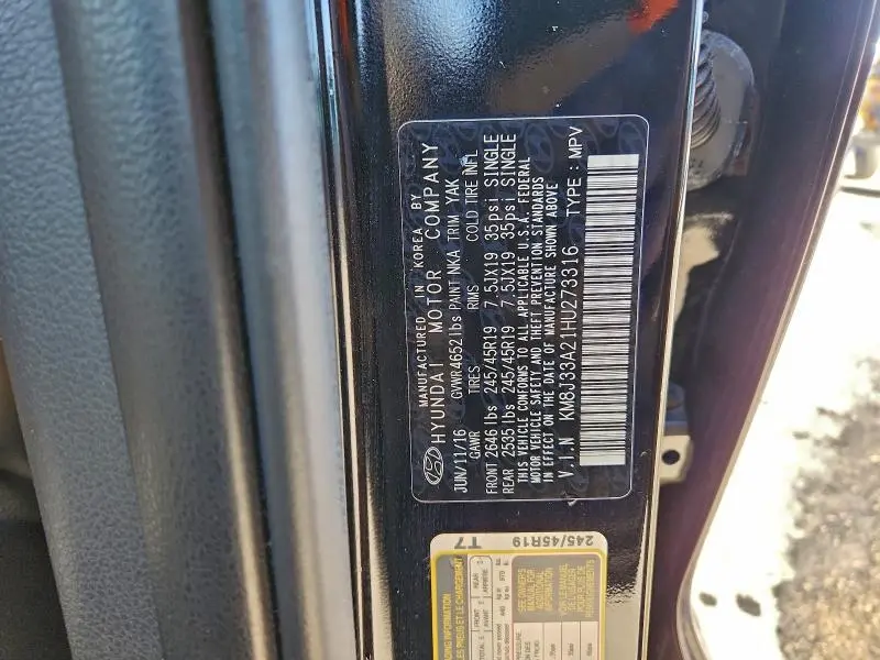 2017 HYUNDAI TUCSON LIMITED  