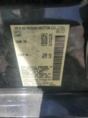 2017 NISSAN ALTIMA 2.5  