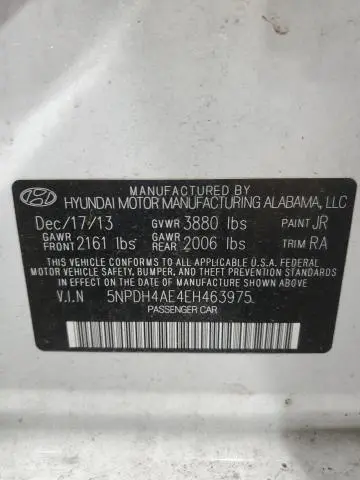 2014 HYUNDAI ELANTRA SE  