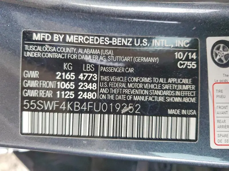 2015 MERCEDES-BENZ C   