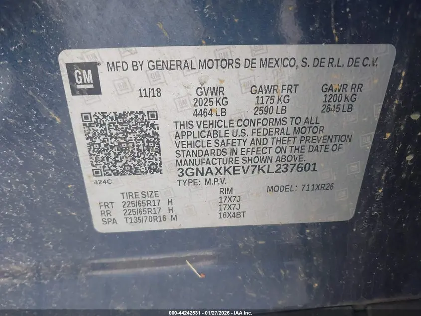 2019 CHEVROLET EQUINOX LT