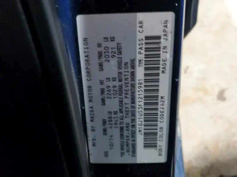 2015 MAZDA 6 SPORT  
