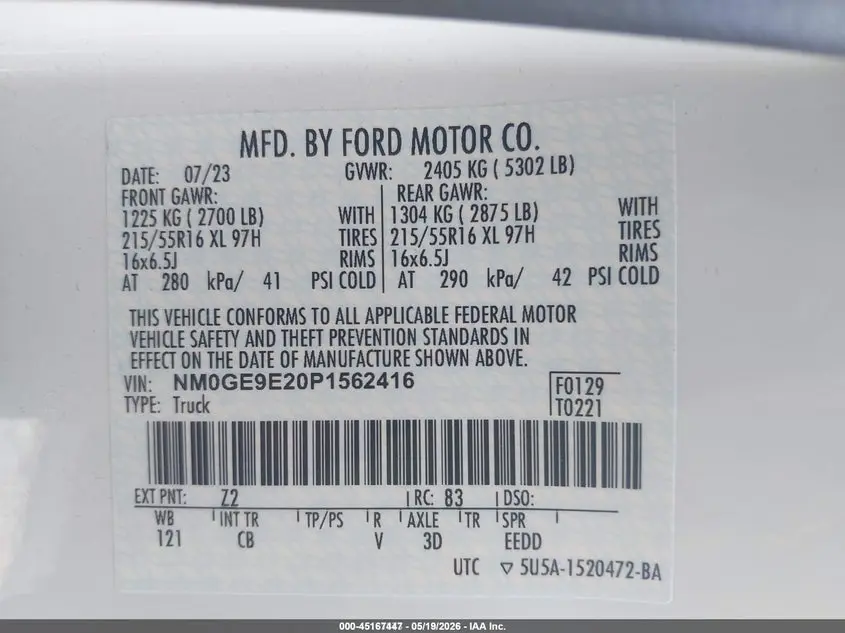 2023 FORD TRANSIT CONNECT XL PASSENGER