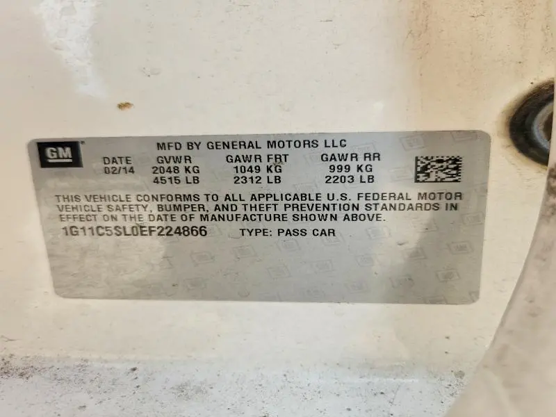 2014 CHEVROLET MALIBU 1LT  