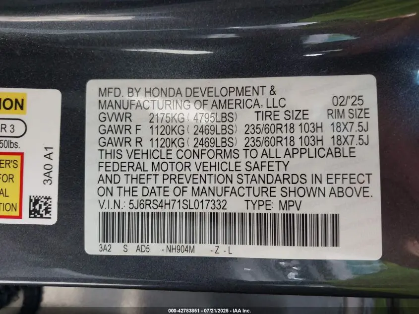 2025 HONDA CR-V EX-L AWD