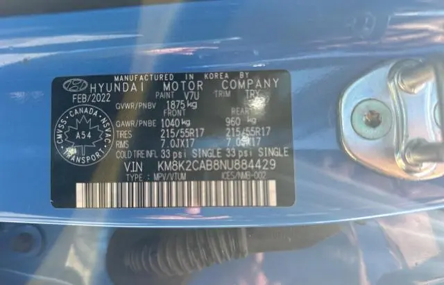 2022 HYUNDAI KONA SEL  