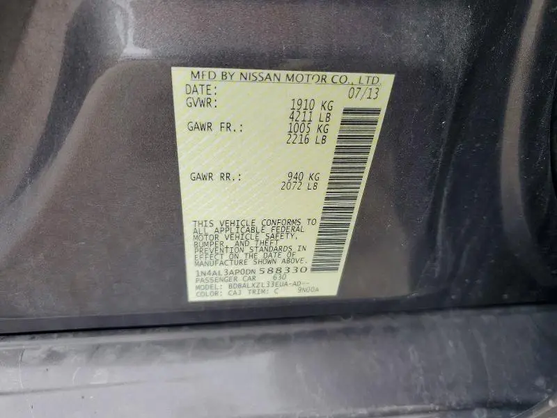 2013 NISSAN ALTIMA 2.5 SL  
