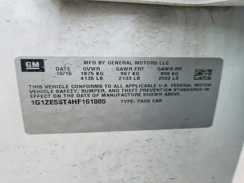 2017 CHEVROLET MALIBU LT  