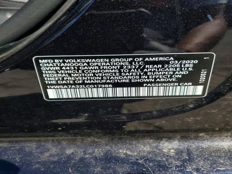 2020 VOLKSWAGEN PASSAT SE  