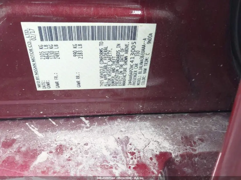 2017 NISSAN MAXIMA 3.5 PLATINUM