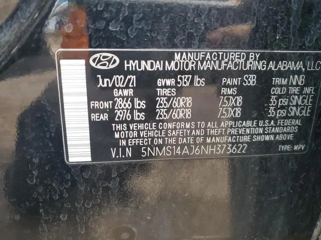 2022 HYUNDAI SANTA FE SE  