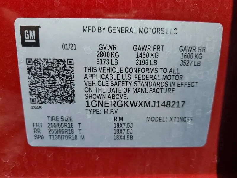 2021 CHEVROLET TRAVERSE LT  