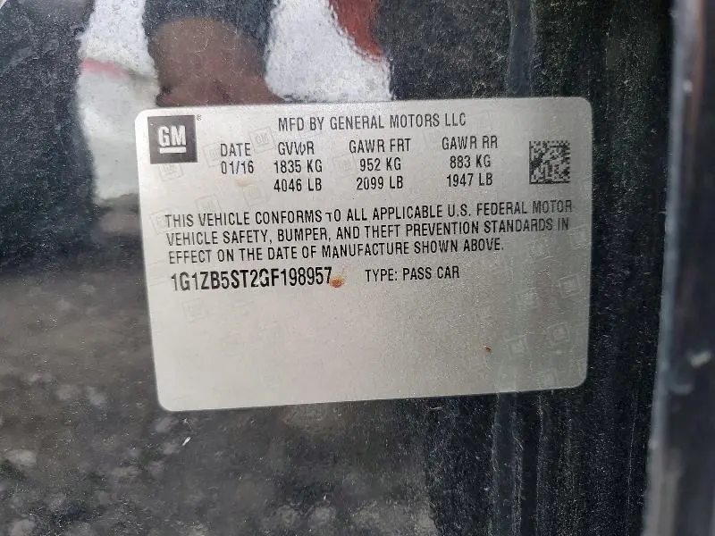 2016 CHEVROLET MALIBU LS  