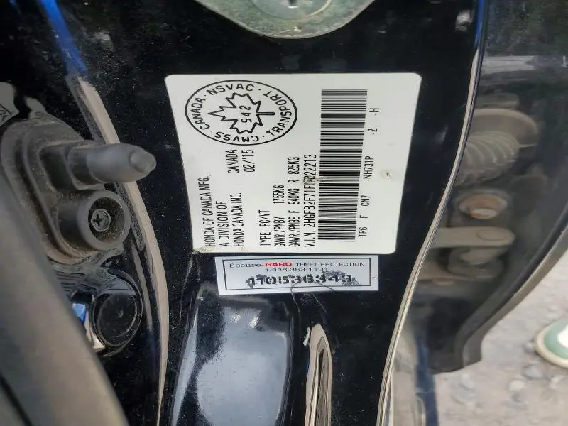 2015 HONDA CIVIC SE  