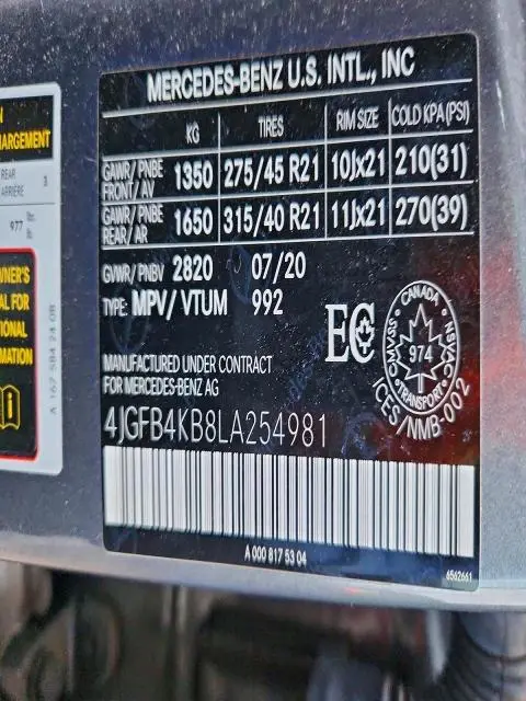 2020 MERCEDES-BENZ GLE 350 4MATIC  