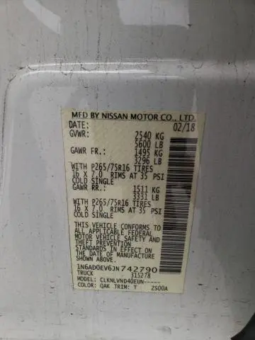 2018 NISSAN FRONTIER S  