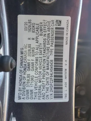 2020 HONDA CIVIC SPORT  