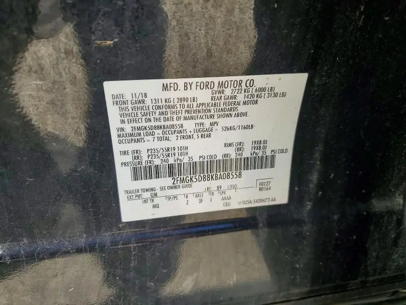 2019 FORD FLEX LIMITED  