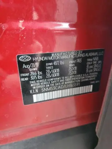 2020 HYUNDAI SANTA FE SEL  