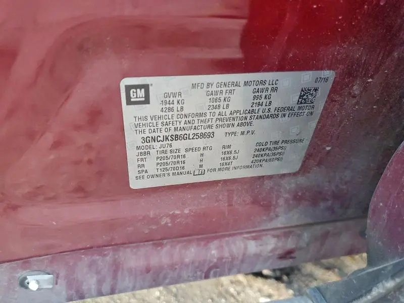 2016 CHEVROLET TRAX LS  