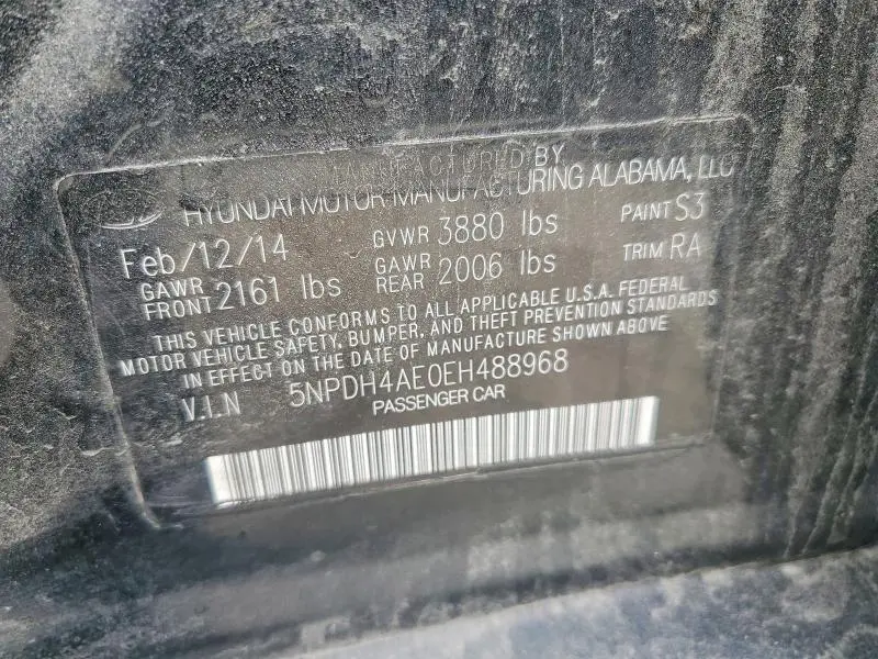 2014 HYUNDAI ELANTRA SE  