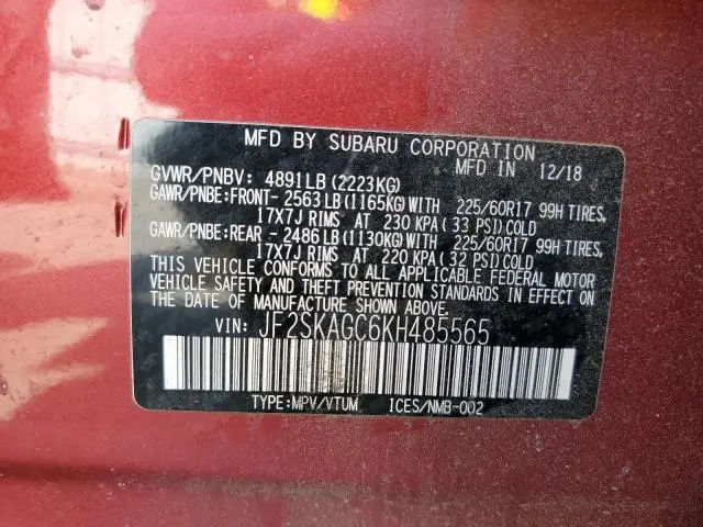 2019 SUBARU FORESTER PREMIUM  