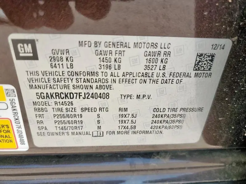 2015 BUICK ENCLAVE   