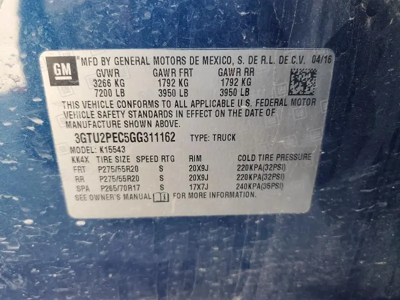 2016 GMC SIERRA K1500 DENALI  