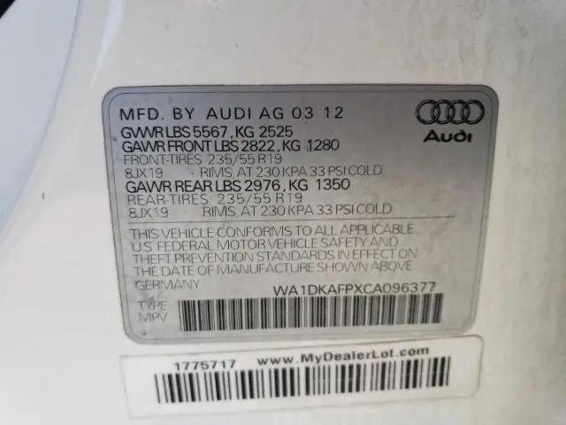 2012 AUDI Q5 PREMIUM PLUS  