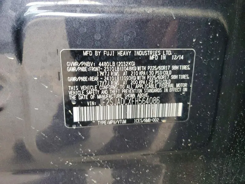 2015 SUBARU FORESTER 2.5I PREMIUM  