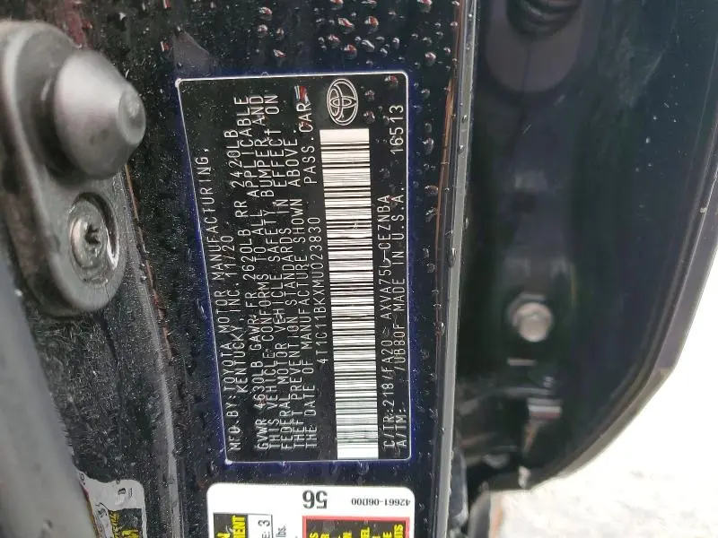 2021 TOYOTA CAMRY LE  