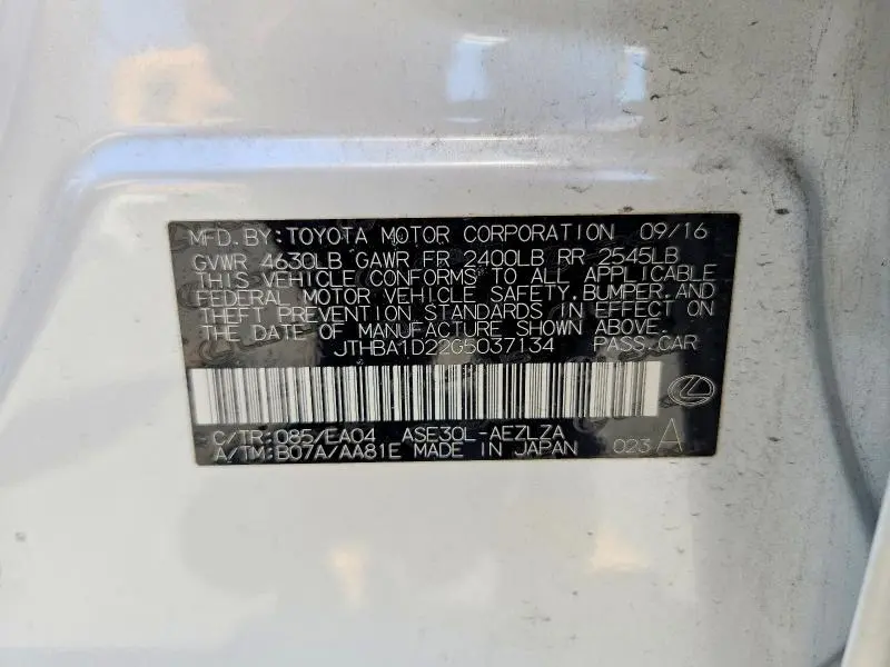 2016 LEXUS IS 200T  