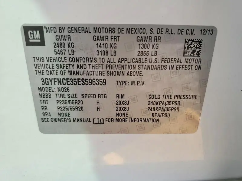 2014 CADILLAC SRX PERFORMANCE COLLECTION  